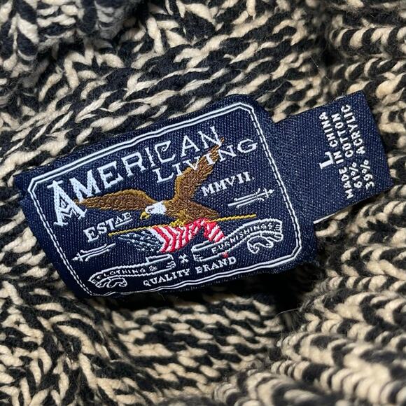 American Flag Sweater Turtleneck Patriotic Marled Knit Y2K - Picture 6 of 8